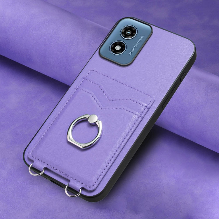 For Motorola Moto G Play 2024 4G R20 Ring Card Holder Phone Case