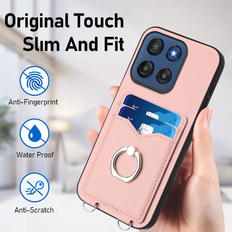 For Motorola Edge 60 Stylus 5G R20 Ring Card Holder Phone Case