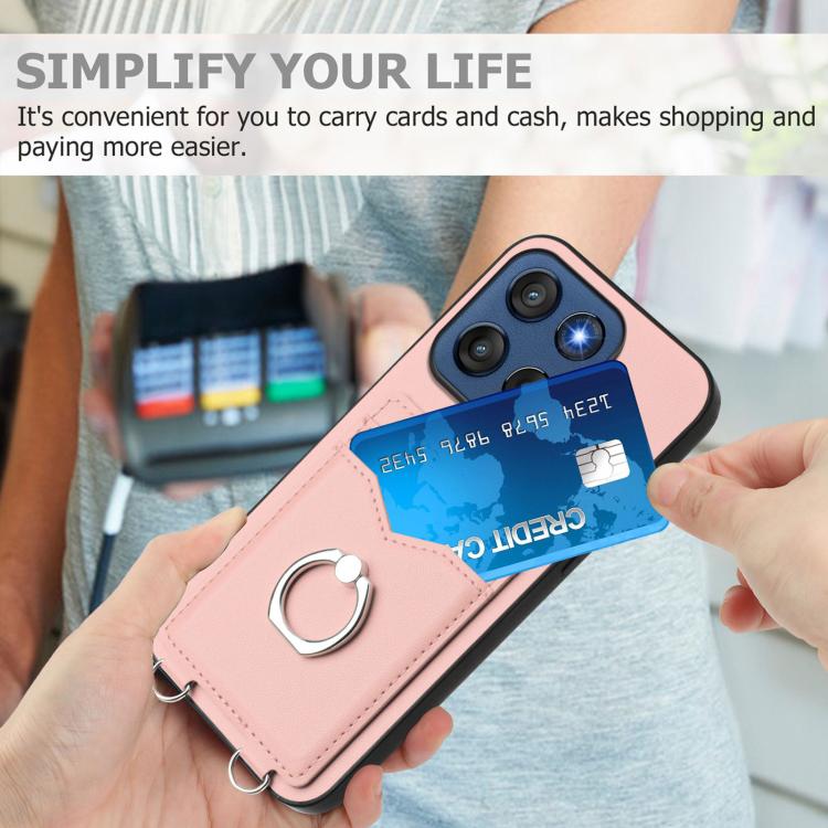 For Motorola Edge 60 Stylus 5G R20 Ring Card Holder Phone Case