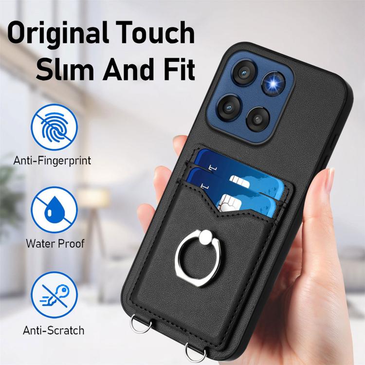 For Motorola Edge 60 Stylus 5G R20 Ring Card Holder Phone Case