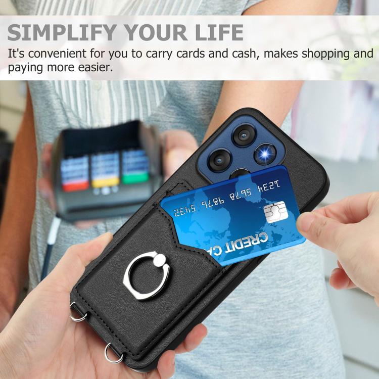 For Motorola Edge 60 Stylus 5G R20 Ring Card Holder Phone Case