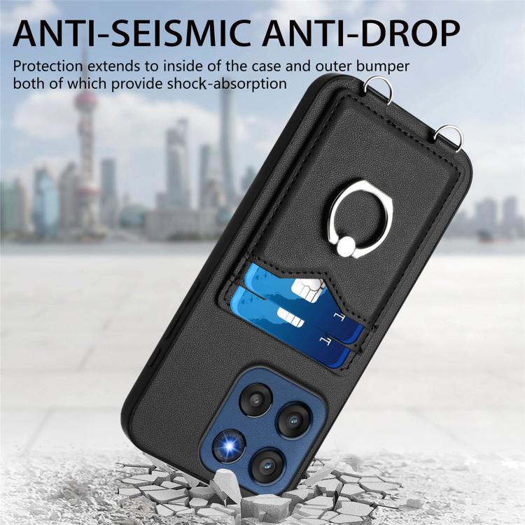 For Motorola Edge 60 Stylus 5G R20 Ring Card Holder Phone Case