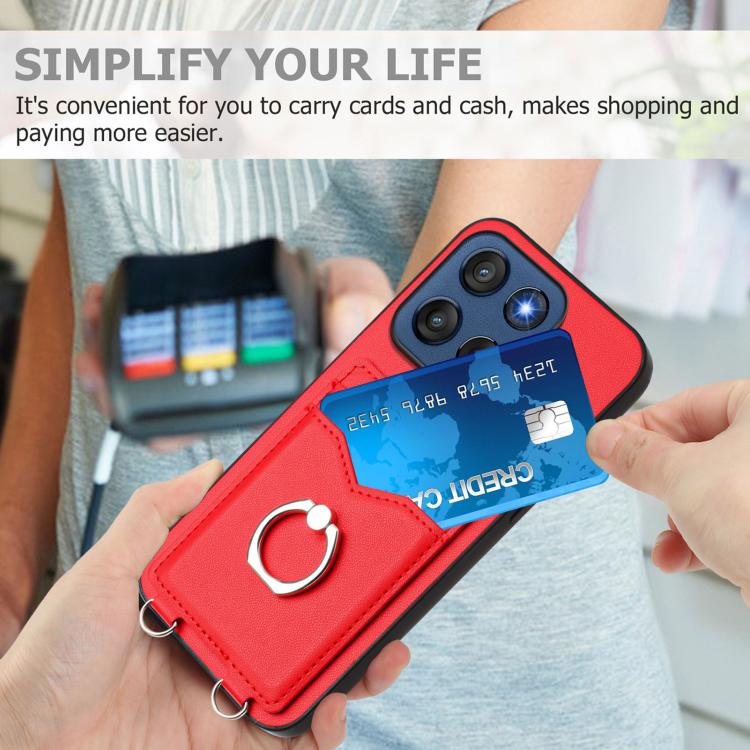 For Motorola Edge 60 Stylus 5G R20 Ring Card Holder Phone Case