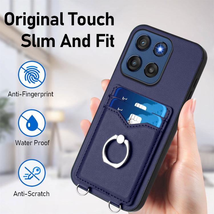 For Motorola Edge 60 Stylus 5G R20 Ring Card Holder Phone Case