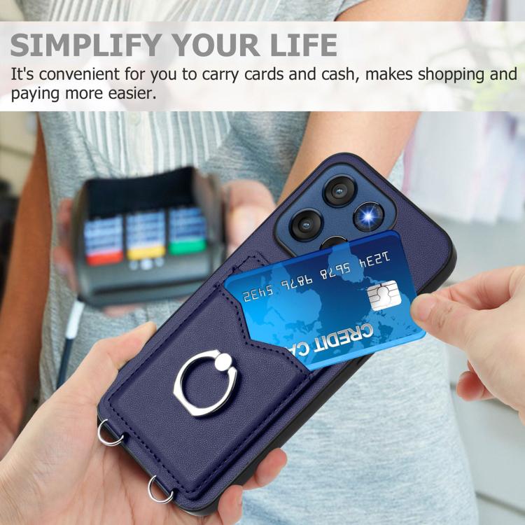 For Motorola Edge 60 Stylus 5G R20 Ring Card Holder Phone Case