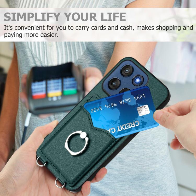 For Motorola Edge 60 Stylus 5G R20 Ring Card Holder Phone Case