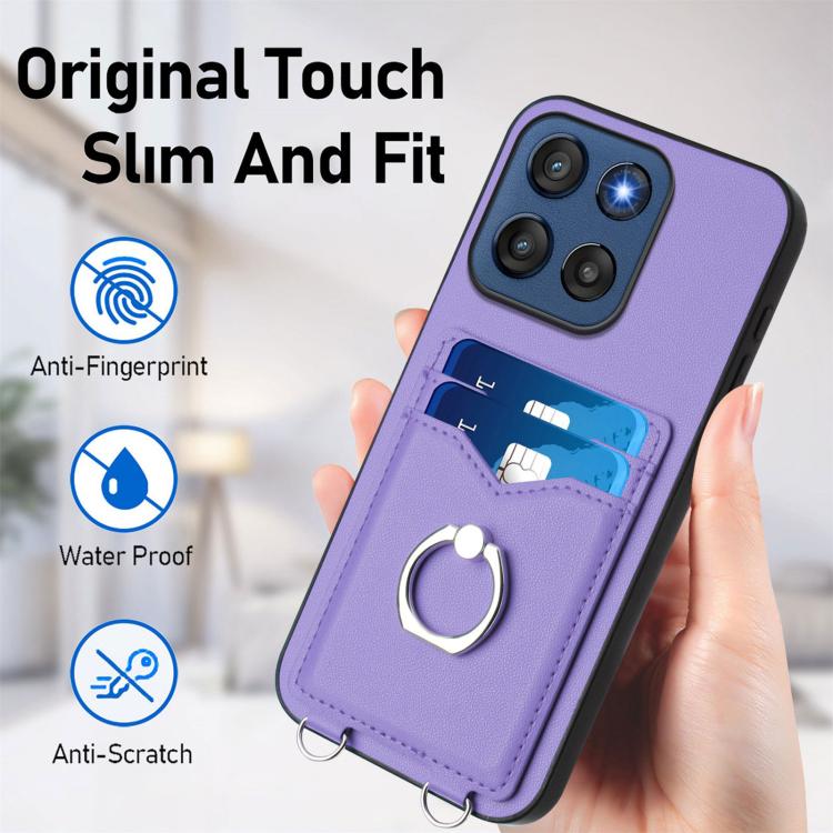 For Motorola Edge 60 Stylus 5G R20 Ring Card Holder Phone Case