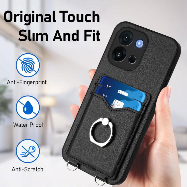 For OnePlus 13T R20 Ring Card Holder Phone Case