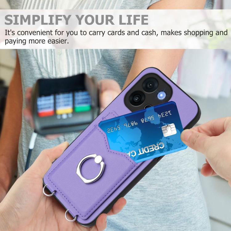 For OnePlus 13T R20 Ring Card Holder Phone Case