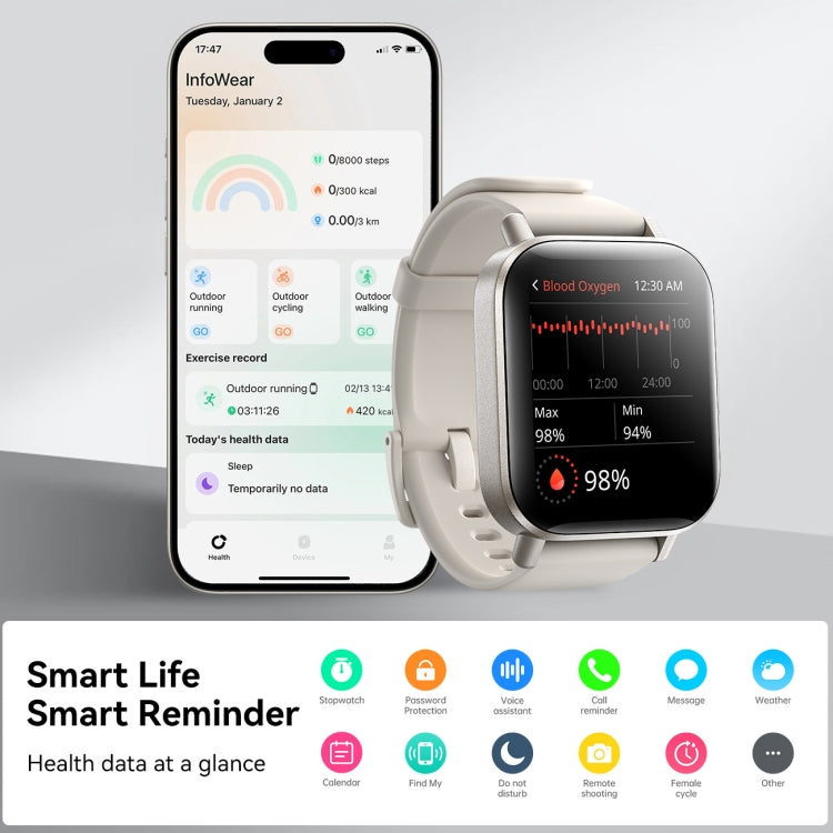 JOYROOM Fit-life Series JR-FT3S 1.96 inch Bluetooth Call Smart Watch Supports Sleep Monitoring