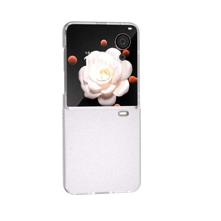 For Honor Magic V Flip PC Frosted Transparent Gradient Glitter Powder Phone Case