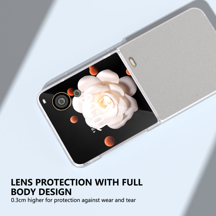 For Honor Magic V Flip PC Frosted Transparent Gradient Glitter Powder Phone Case