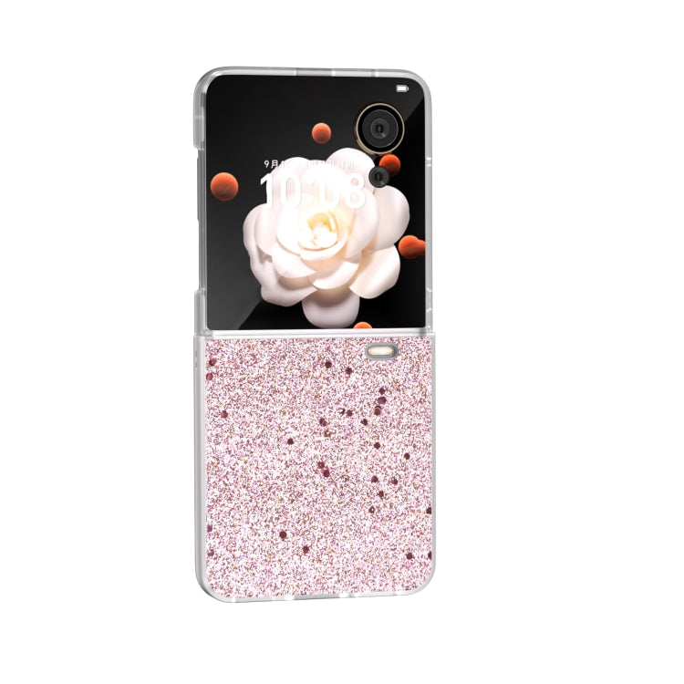 For Honor Magic V Flip PC Frosted Transparent Gradient Glitter Powder Phone Case
