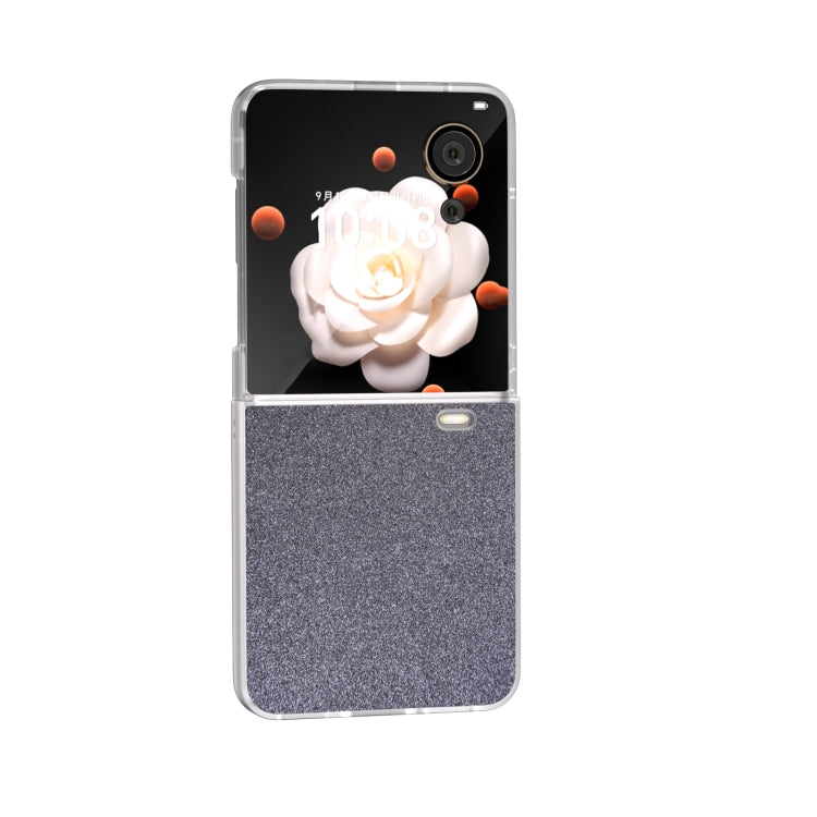 For Honor Magic V Flip PC Frosted Transparent Gradient Glitter Powder Phone Case