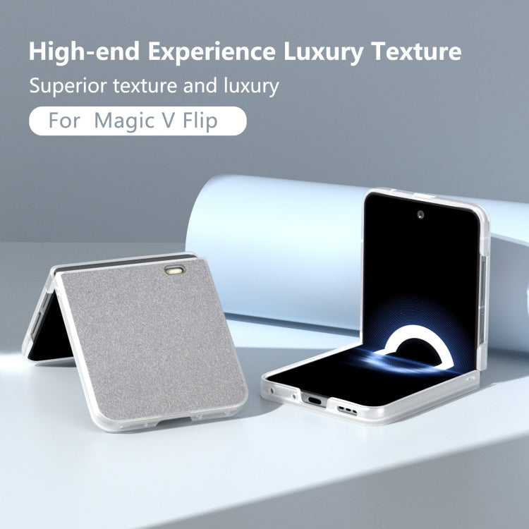 For Honor Magic V Flip PC Frosted Transparent Gradient Glitter Powder Phone Case