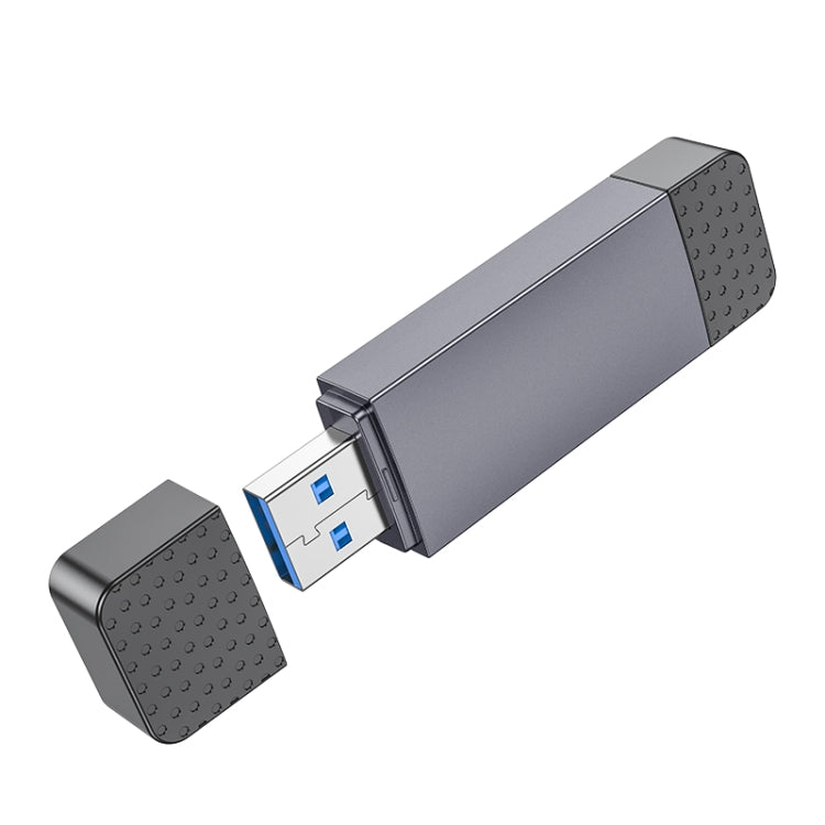 hoco HB45 2 in 1 USB+Type-C 2.0 to SD+TF2.0 Card Reader - Tarnish