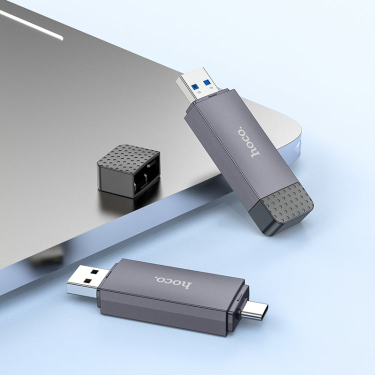 hoco HB45 2 in 1 USB+Type-C 2.0 to SD+TF2.0 Card Reader - Tarnish