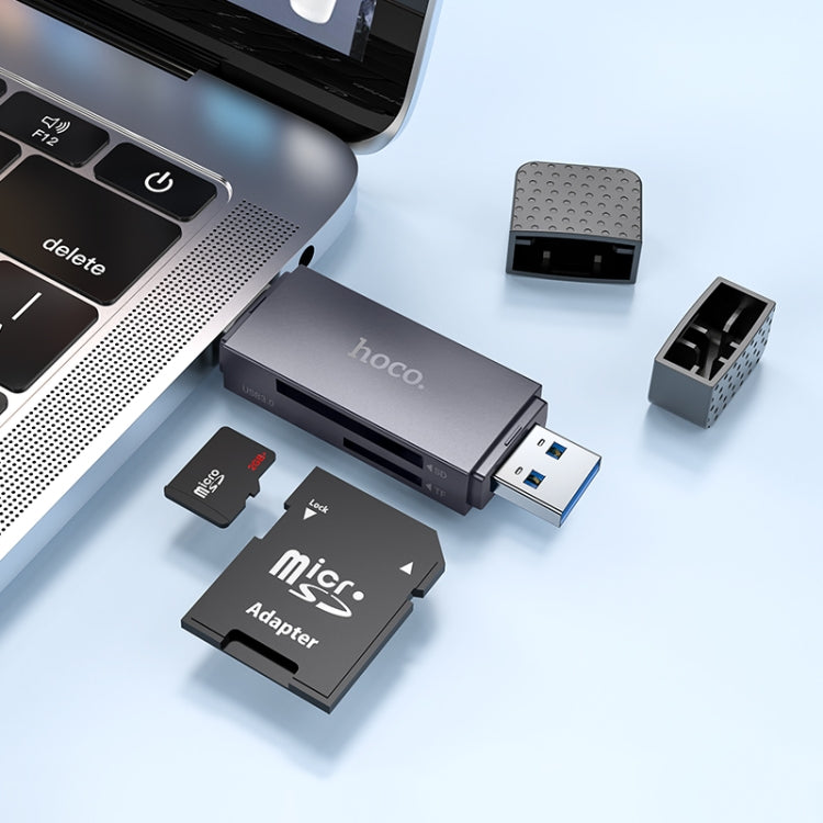 hoco HB45 2 in 1 USB+Type-C 2.0 to SD+TF2.0 Card Reader - Tarnish