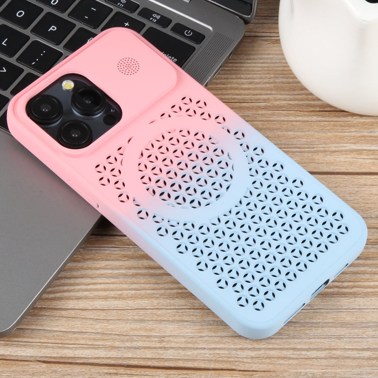 For iPhone 15 Pro Max Gradient Color Honeycomb Aromatherapy MagSafe Phone Case
