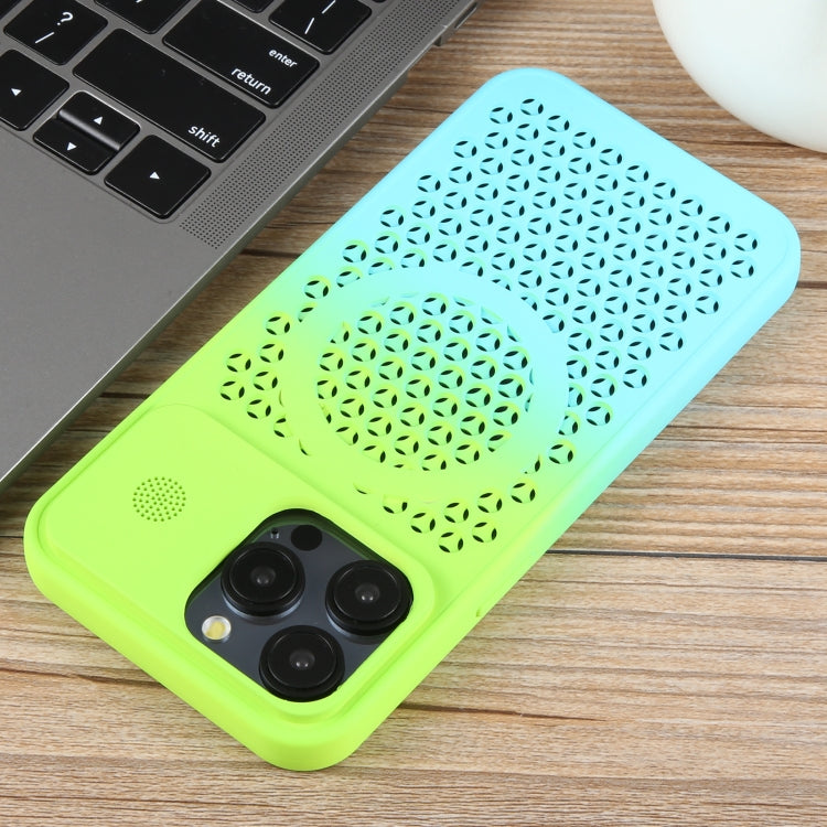 For iPhone 15 Pro Max Gradient Color Honeycomb Aromatherapy MagSafe Phone Case