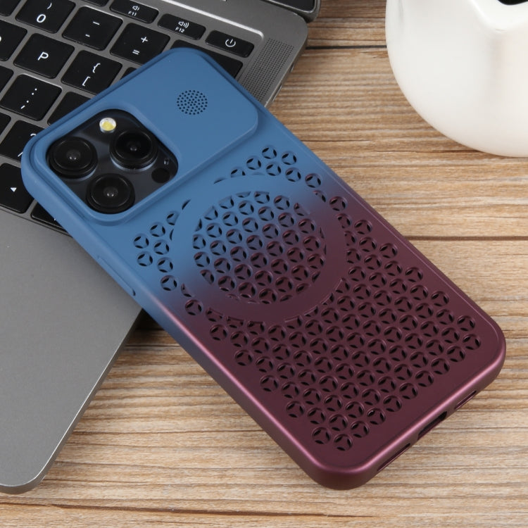For iPhone 14 Pro Gradient Color Honeycomb Aromatherapy MagSafe Phone Case