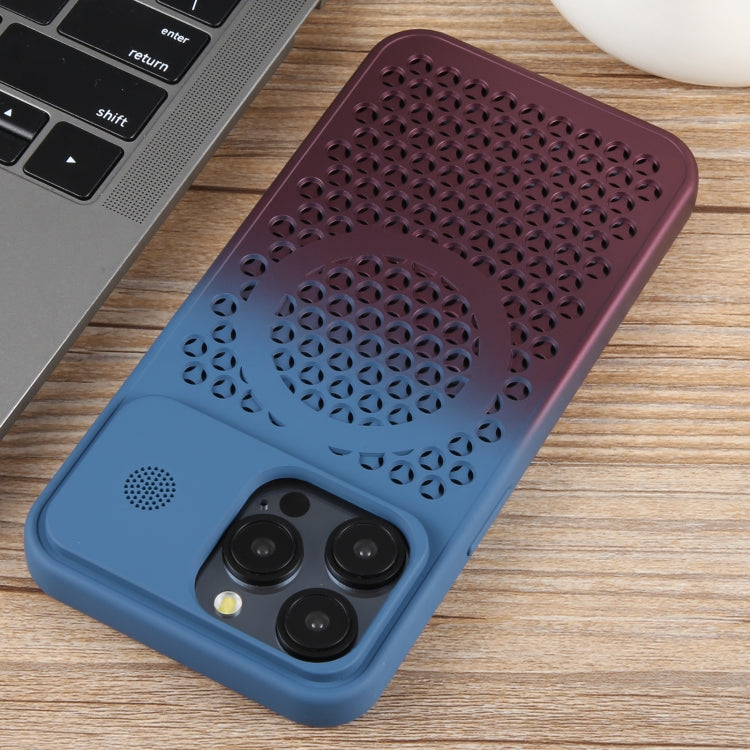 For iPhone 14 Pro Max Gradient Color Honeycomb Aromatherapy MagSafe Phone Case