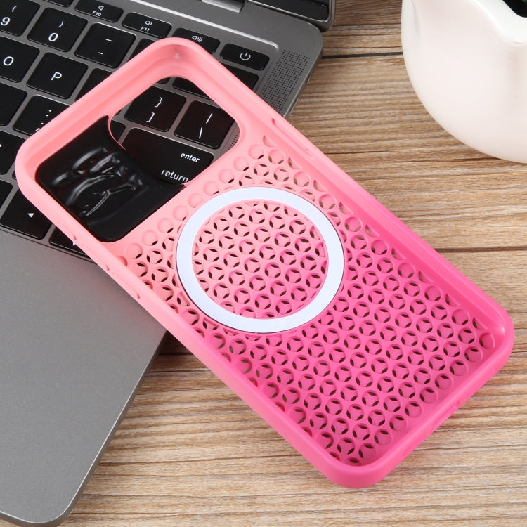 For iPhone 13 Pro Max Gradient Color Honeycomb Aromatherapy MagSafe Phone Case