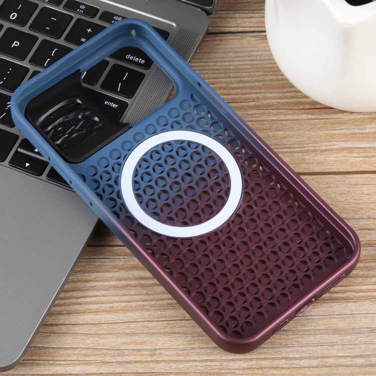 For iPhone 13 Pro Gradient Color Honeycomb Aromatherapy MagSafe Phone Case
