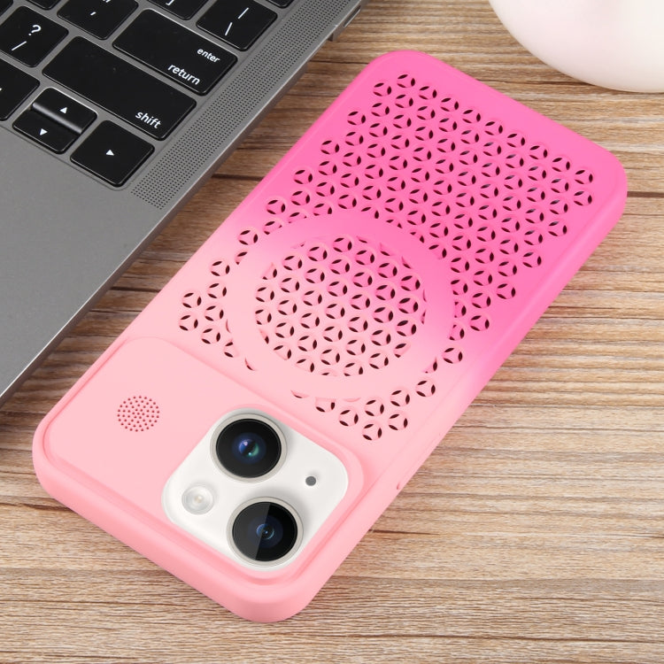 For iPhone 13 Gradient Color Honeycomb Aromatherapy MagSafe Phone Case