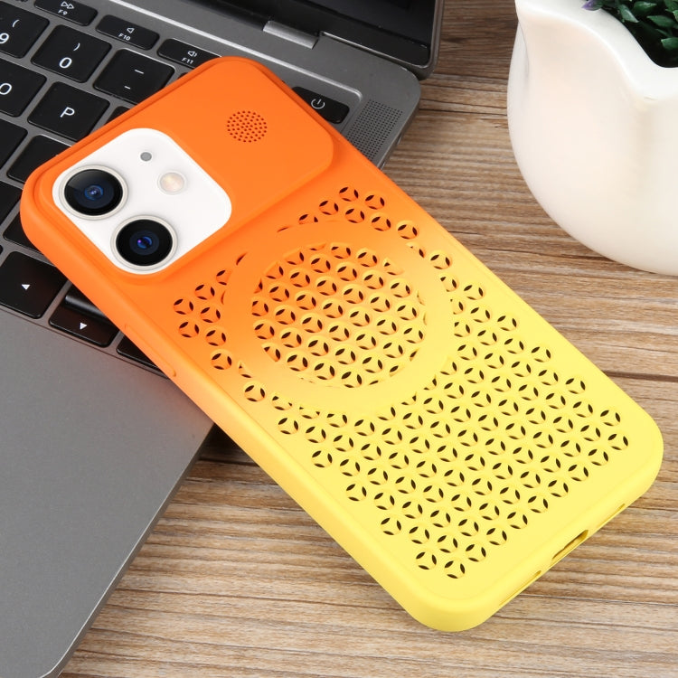 For iPhone 12 Gradient Color Honeycomb Aromatherapy MagSafe Phone Case