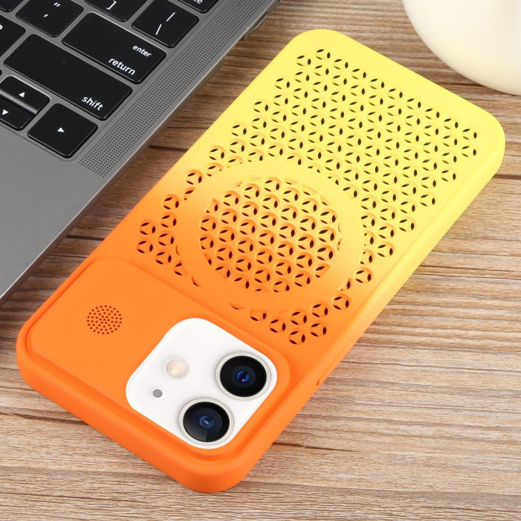 For iPhone 12 Gradient Color Honeycomb Aromatherapy MagSafe Phone Case