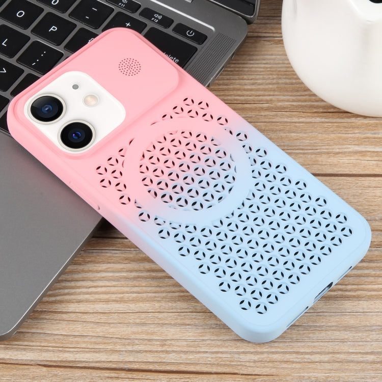 For iPhone 12 Gradient Color Honeycomb Aromatherapy MagSafe Phone Case