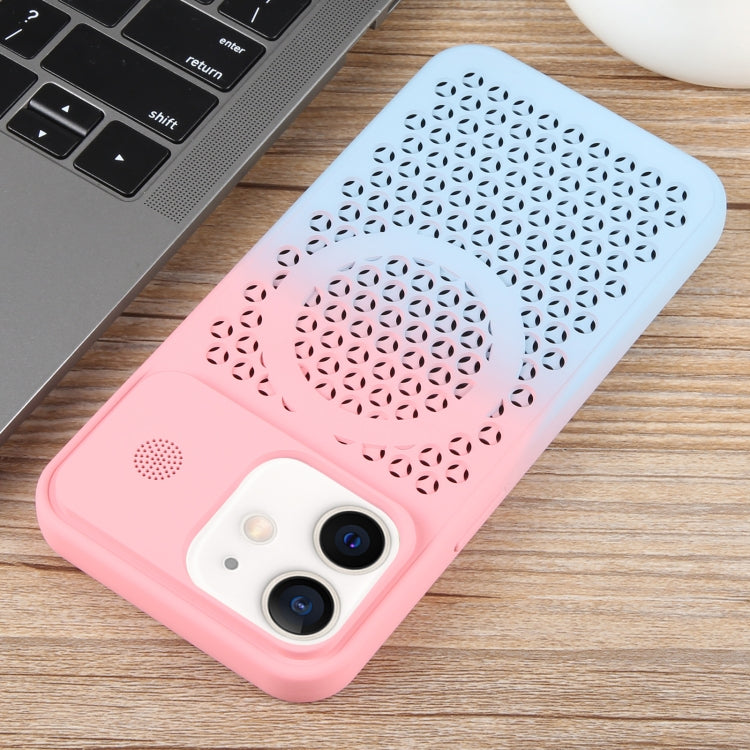 For iPhone 12 Gradient Color Honeycomb Aromatherapy MagSafe Phone Case