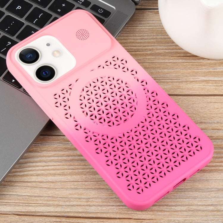 For iPhone 12 Gradient Color Honeycomb Aromatherapy MagSafe Phone Case