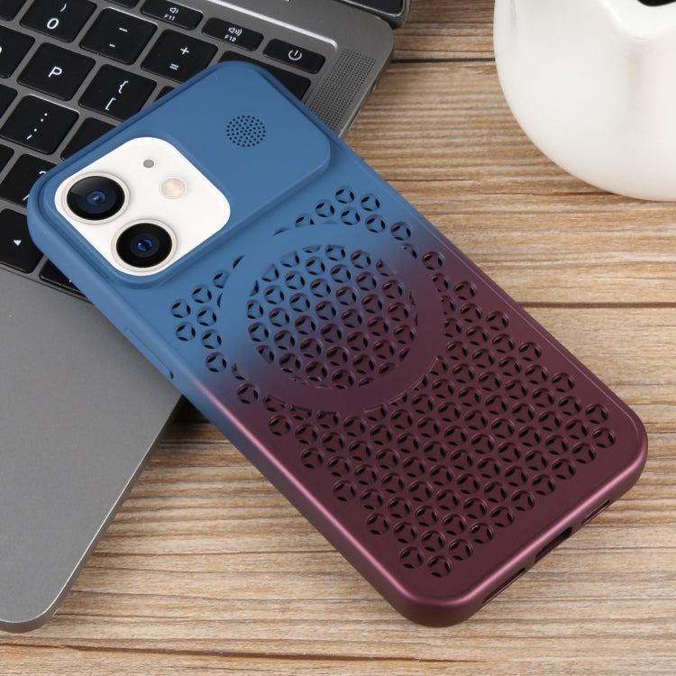 For iPhone 12 Gradient Color Honeycomb Aromatherapy MagSafe Phone Case