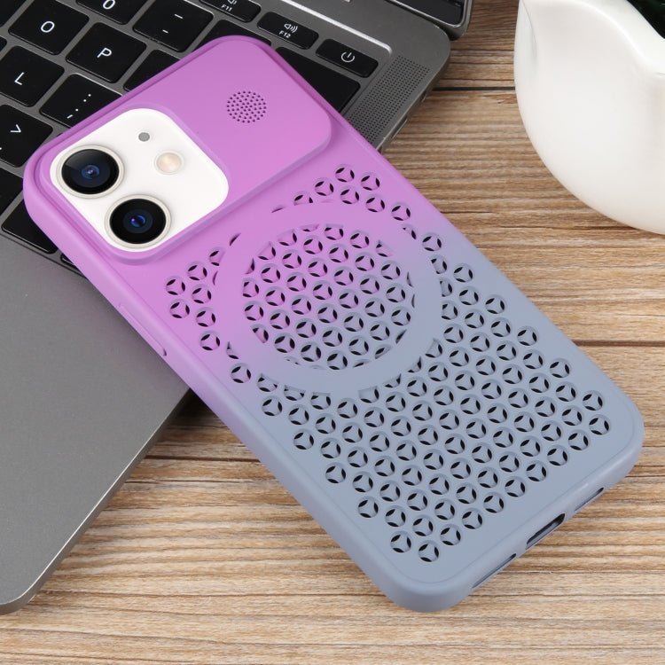 For iPhone 12 Gradient Color Honeycomb Aromatherapy MagSafe Phone Case