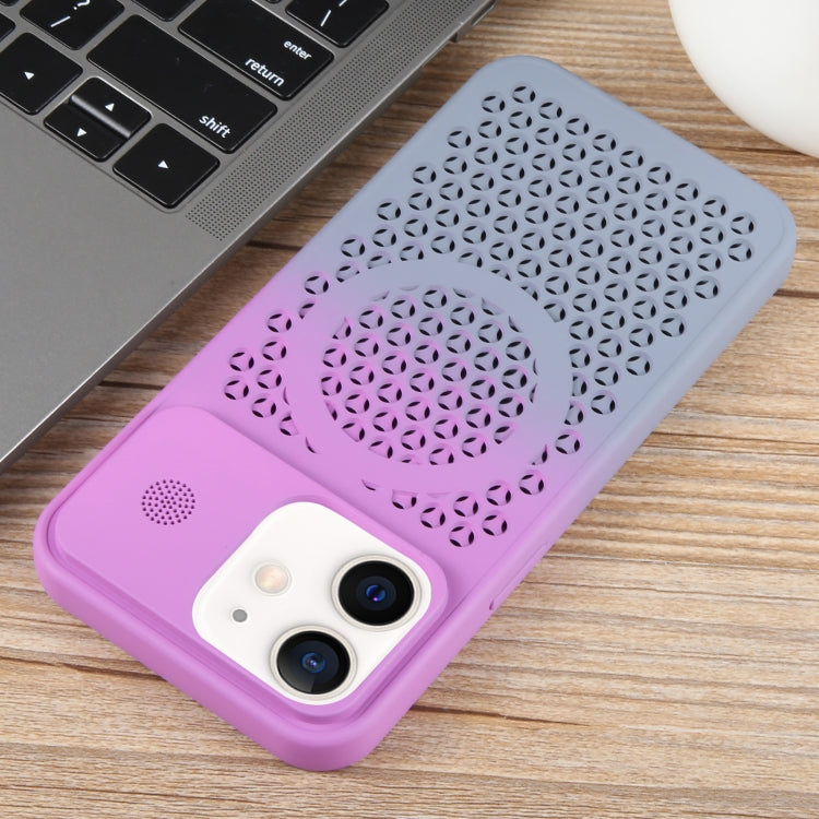 For iPhone 12 Gradient Color Honeycomb Aromatherapy MagSafe Phone Case