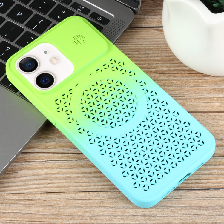 For iPhone 12 Gradient Color Honeycomb Aromatherapy MagSafe Phone Case