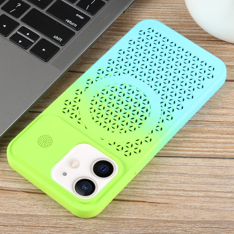 For iPhone 12 Gradient Color Honeycomb Aromatherapy MagSafe Phone Case
