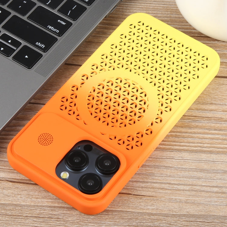 For iPhone 12 Pro Max Gradient Color Honeycomb Aromatherapy MagSafe Phone Case