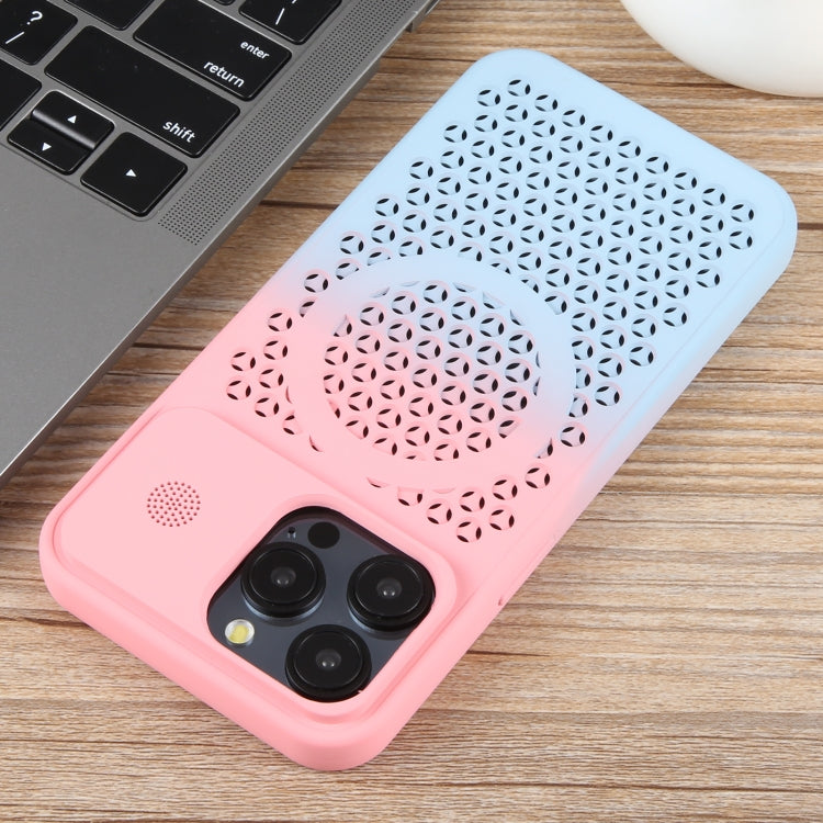 For iPhone 12 Pro Max Gradient Color Honeycomb Aromatherapy MagSafe Phone Case
