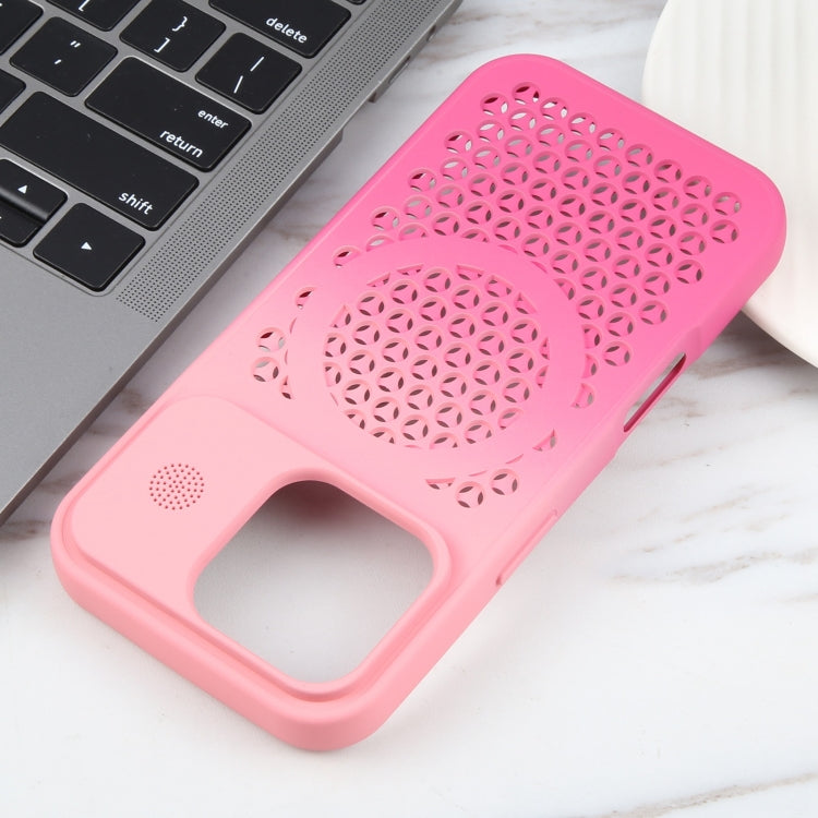 For iPhone 16 Pro Max Gradient Color Honeycomb Aromatherapy MagSafe Phone Case