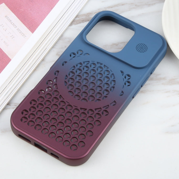 For iPhone 16 Pro Max Gradient Color Honeycomb Aromatherapy MagSafe Phone Case