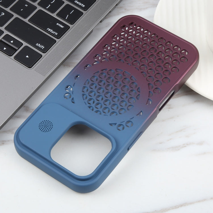 For iPhone 16 Pro Max Gradient Color Honeycomb Aromatherapy MagSafe Phone Case