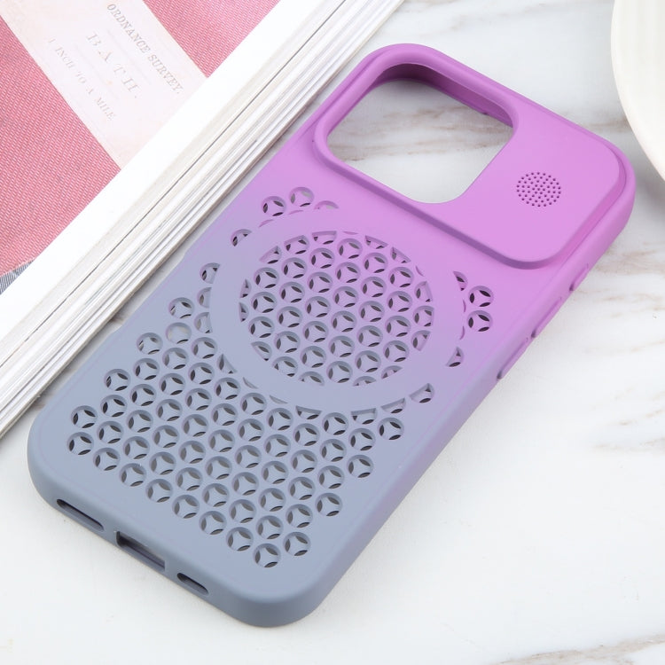 For iPhone 16 Pro Max Gradient Color Honeycomb Aromatherapy MagSafe Phone Case
