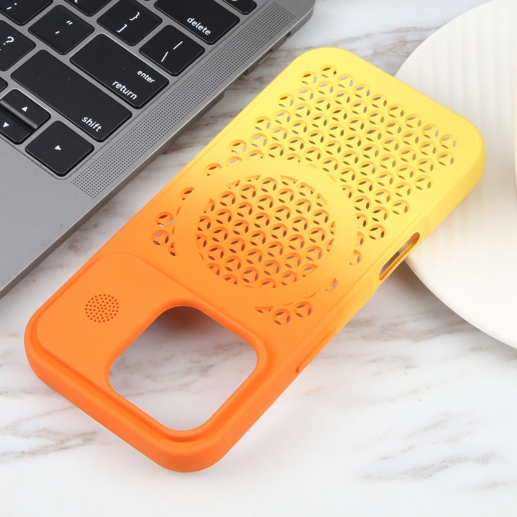 For iPhone 16 Pro Gradient Color Honeycomb Aromatherapy MagSafe Phone Case