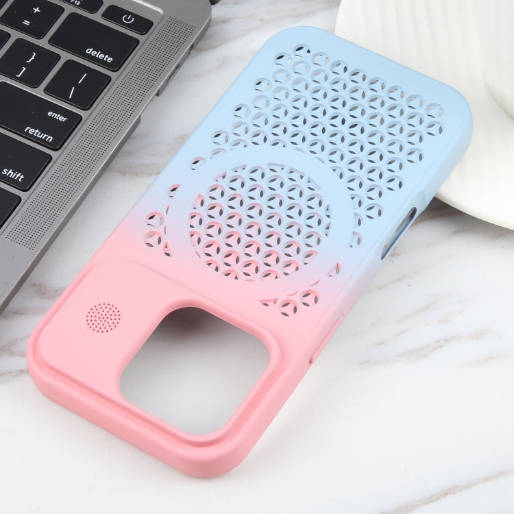 For iPhone 16 Pro Gradient Color Honeycomb Aromatherapy MagSafe Phone Case