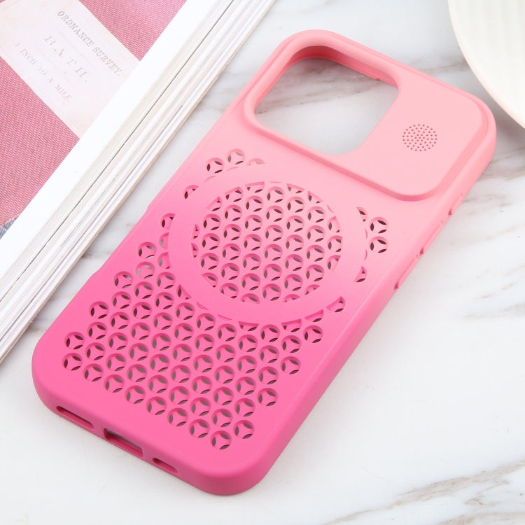 For iPhone 16 Pro Gradient Color Honeycomb Aromatherapy MagSafe Phone Case