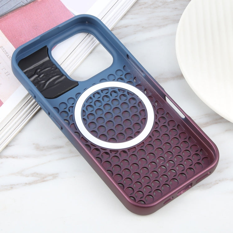 For iPhone 16 Pro Gradient Color Honeycomb Aromatherapy MagSafe Phone Case