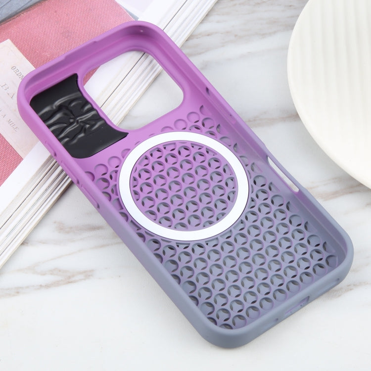 For iPhone 16 Pro Gradient Color Honeycomb Aromatherapy MagSafe Phone Case